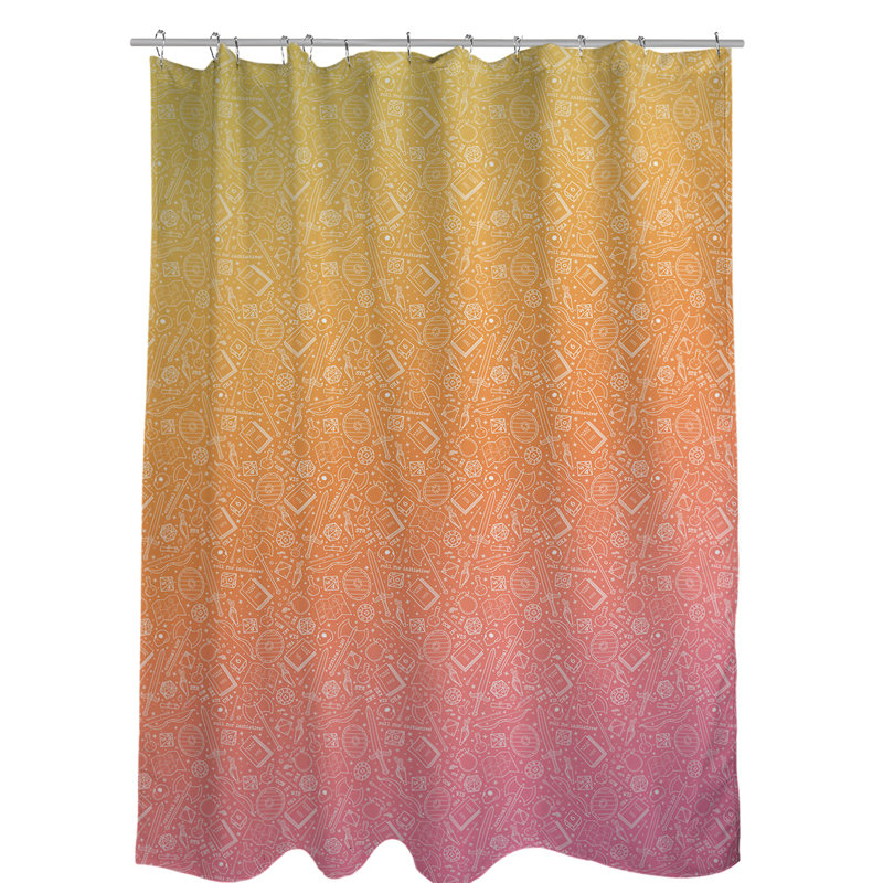 Rideau de douche simple classique RPG, Dégradé coucher de soleil