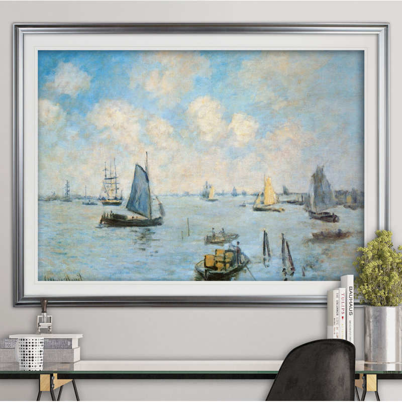 «Sea at Le Havre» par Claude Monet, impression, Argent, H 31 po x l 43 po x P 1,5 po