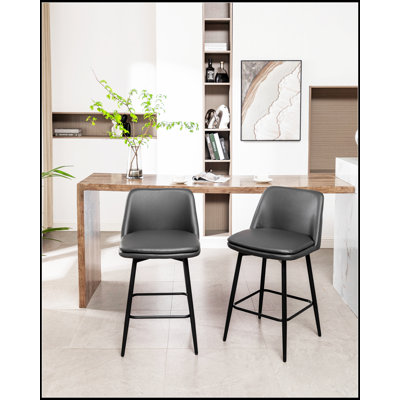 Ensemble de 2 tabourets de bar pivotants à hauteur de comptoir pivotant à 360 ° pour plus de confort et de style