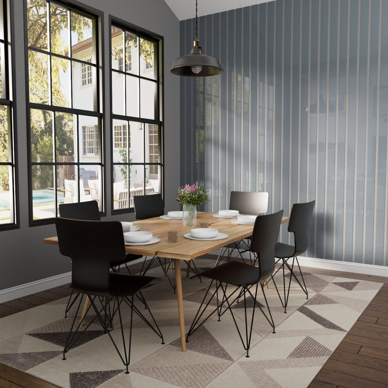 Dark Grey Acrylic Decorative Wall Panel Kit with Adjustable Slats