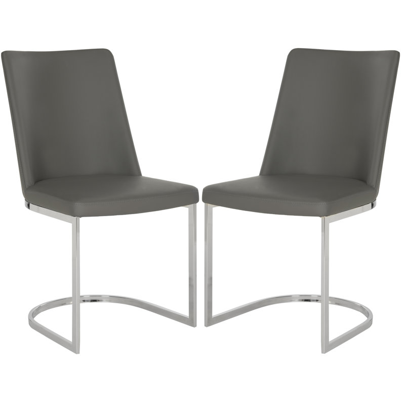 Chaise d'appoint chromée argentée Chromium, PU + Éponge - Gris