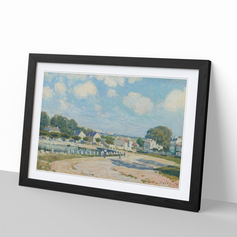 Watering Place at Marly by Alfred Sisley - Picture Frame Painting, Black, 48cm H x 65cm W x 2cm D