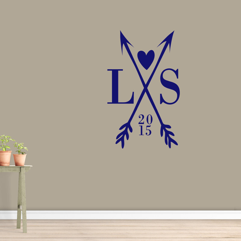 Theis Text & Numbers Wall Decal, Navy Blue, Yes
