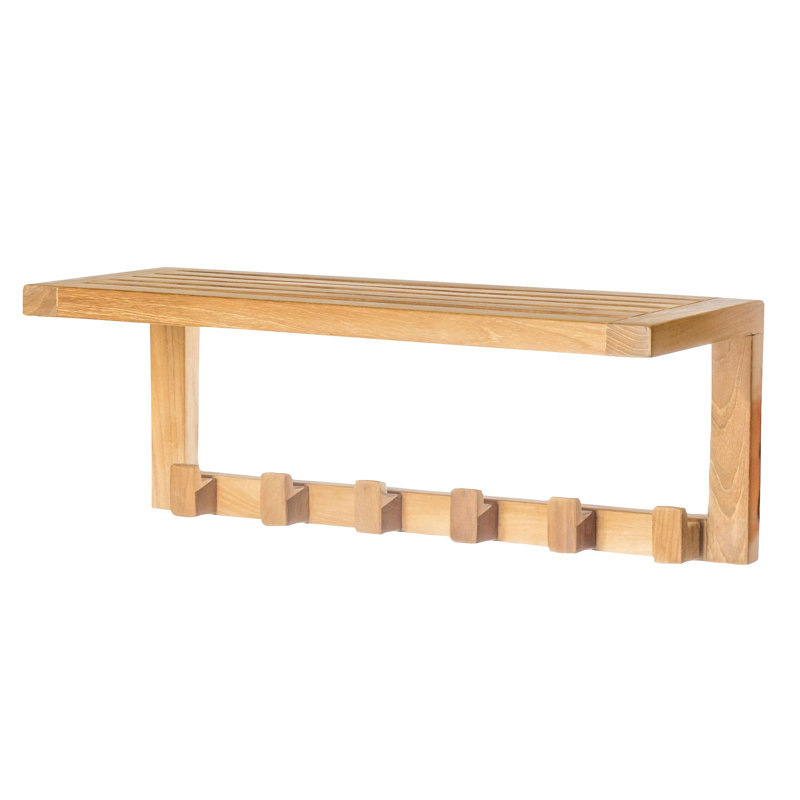 Solid Wood Wall Wall Mounted Coat Rack, 9" H x 23.5" W x 9" D
