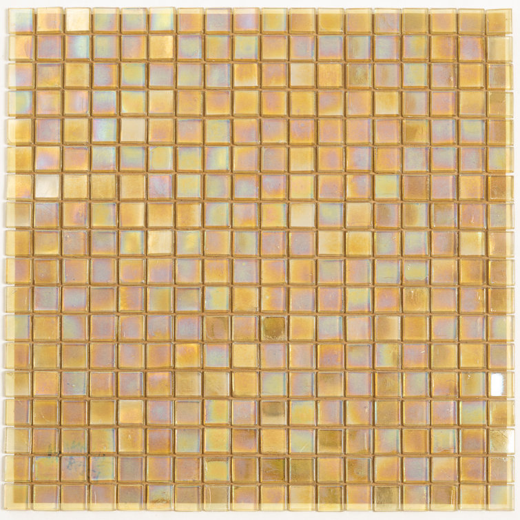 Skosh 0.6" x 0.6" Glass Grid Mosaic Wall & Floor Tile