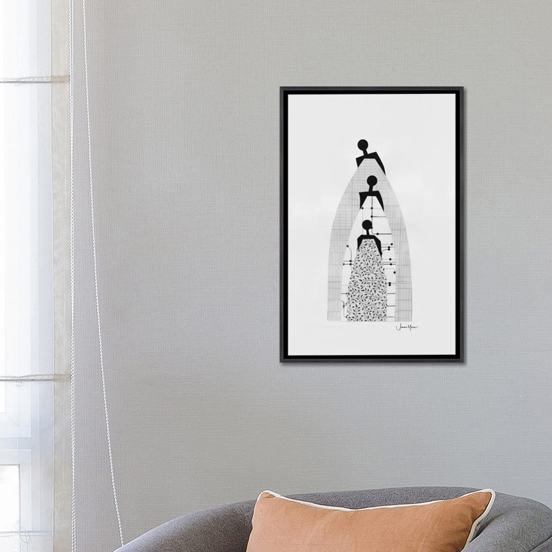 « Générations » par Lou Lou, reproduction d’art studio-impression, H 26 po x l 18 po x 1,5 po, Toile avec cadre noir patiné