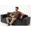 Canapé modulaire modulaire en velours côtelé, canapé 3 places tout mousse, siège profond à profil bas, gris foncé, l 111,4 po x P 40,7 po x H 23,6 po