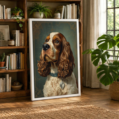Spaniel Portrait Vintage - Wrapped Canvas