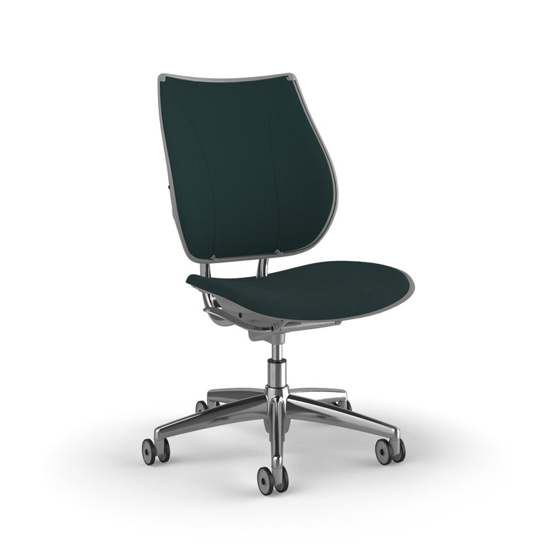 Chaise de travail ergonomique avec dossier rembourré Liberty, Sans accoudoirs, Vert - 0971