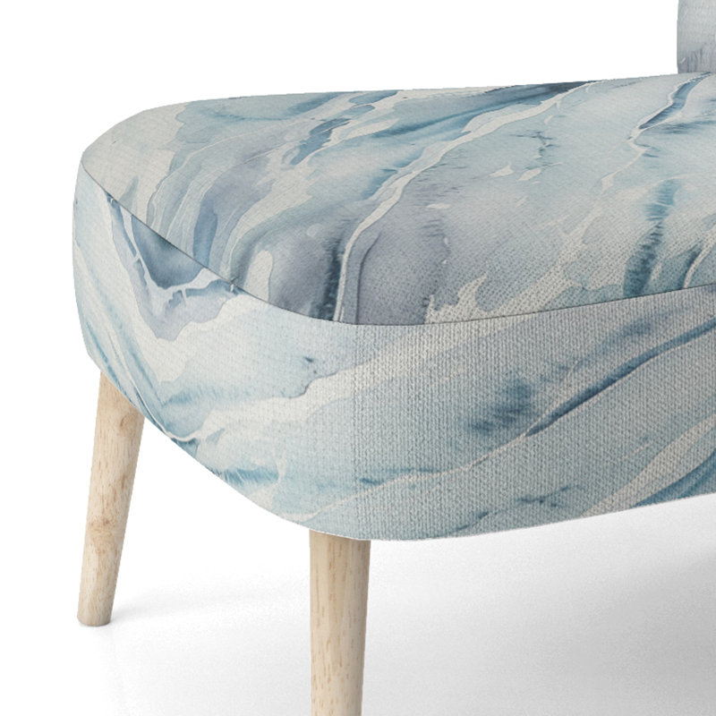 Blue Whirlwind I - Chaise d'appoint rembourrée moderne, chaise d'appoint à formes géométriques
