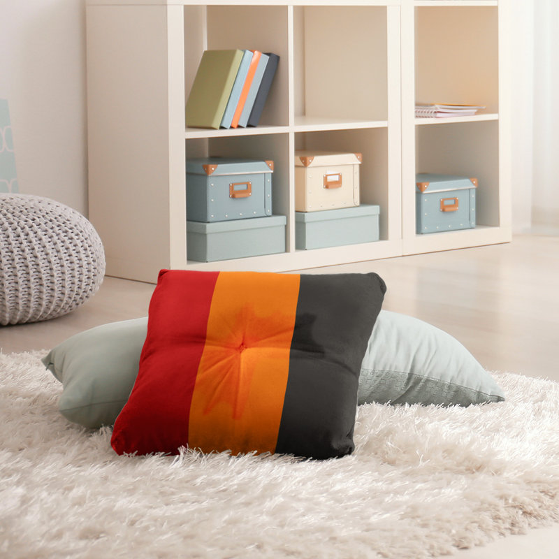  Coussin de sol touffeté, 26 po x 26 po, Orange