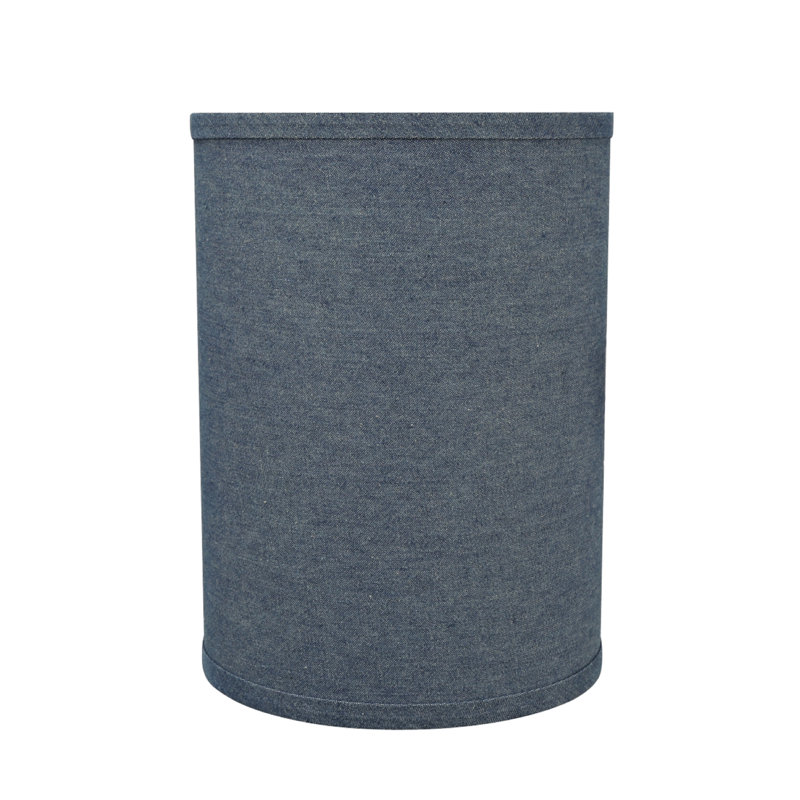 Washing Blue Denim Fabric Drum Lamp Shade, 8" x 11"