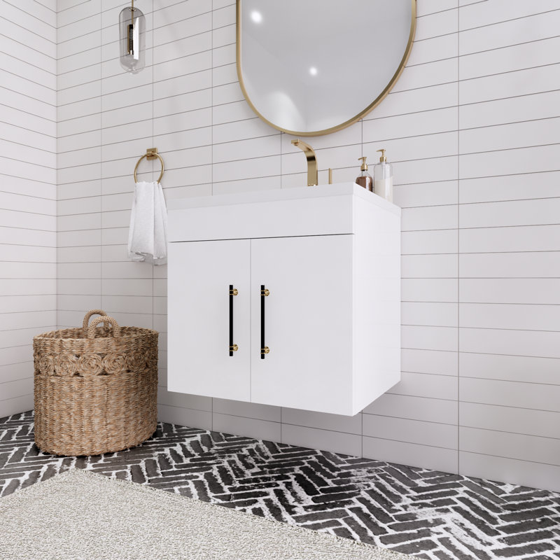 Ensemble de meuble-lavabo simple 24 po Tojuana, Blanc brillant