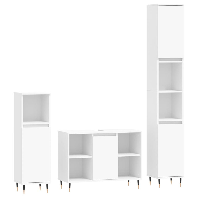 Christeen Bathroom Storage Furniture Set, White