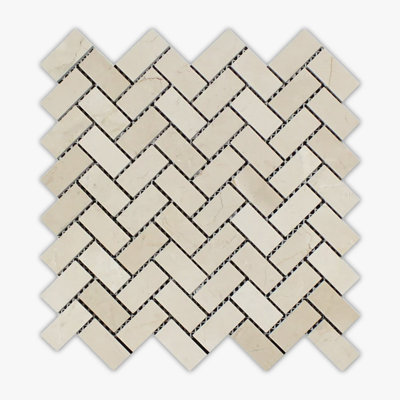 Carreau de mosaïque de mur et de plancher en marbre à chevrons / chevrons 1 po x 2 po