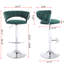 2 tabourets de bar, hauteur réglable, base en métal avec repose-pieds, siège en velours sur mesure, look élégant de 2 tabourets, pivotant et s'adapte à diverses occasions-1858903945