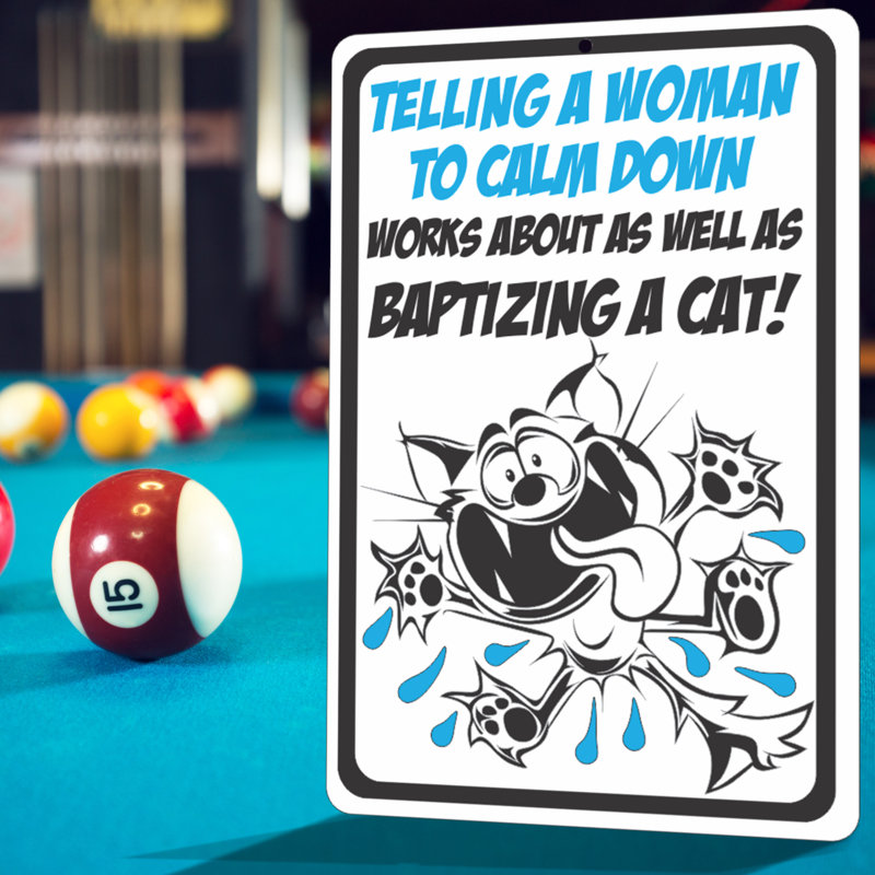 Funny Metal Cat Sign