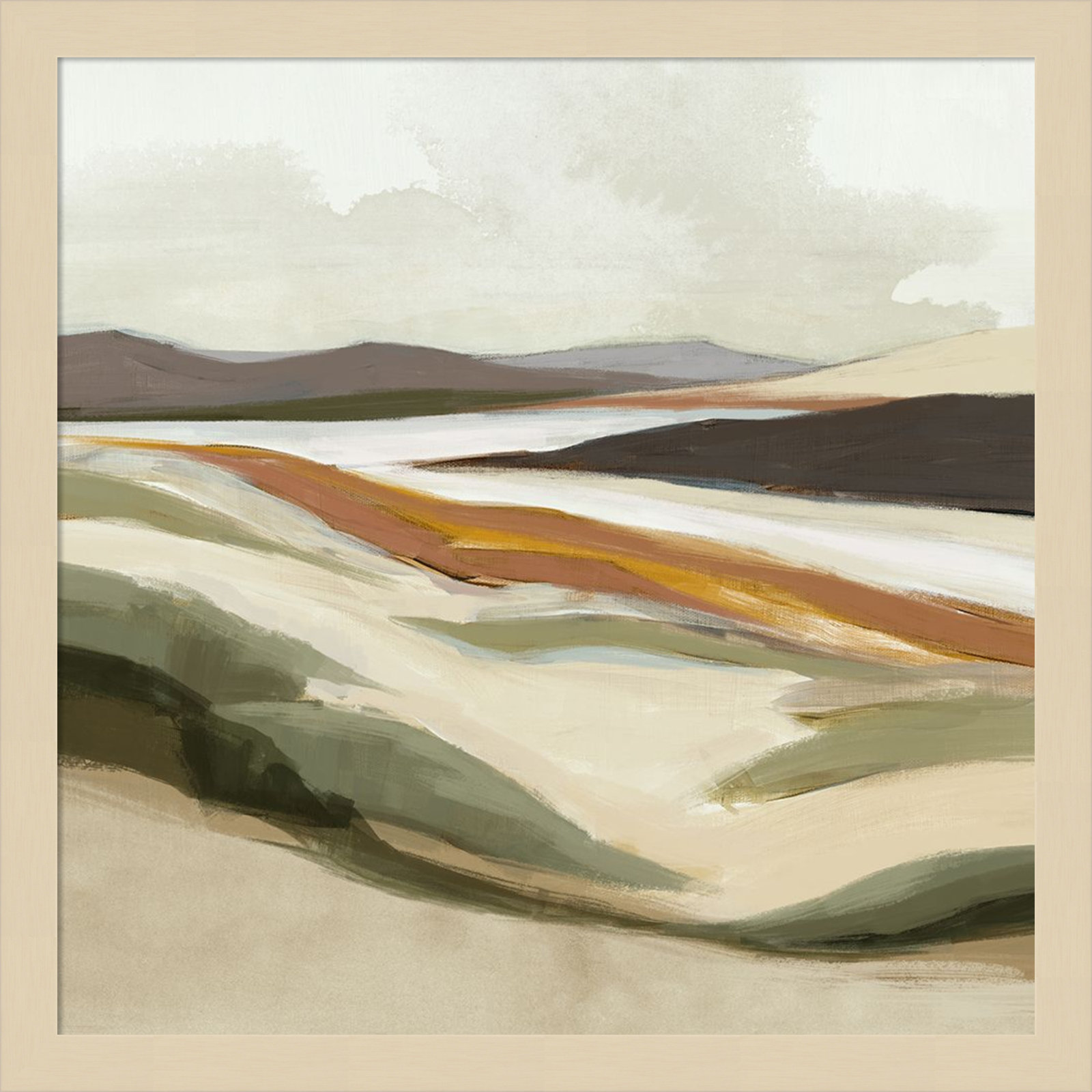 Fast Land by Jacob q Wood Framed Wall Art Print, Brown, 17" H x 17" W