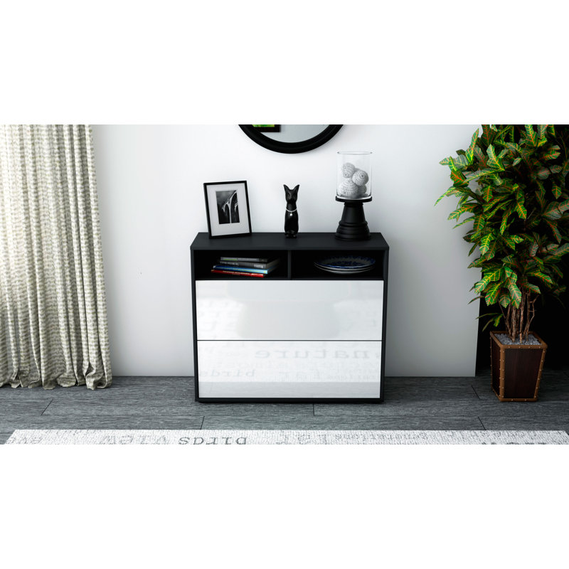 Quarry 92cm Sideboard, Anthracite/High-gloss white