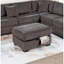 Ensemble de 3 coussins de canapé rembourrés et rembourrés en tissu velours côtelé gris foncé-555770570