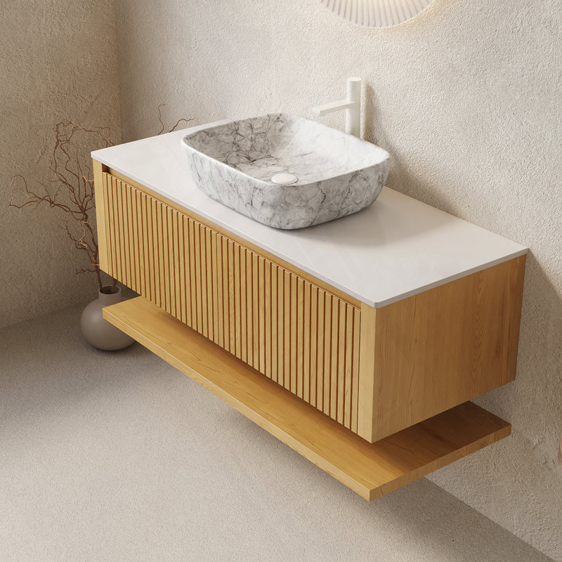 Meuble-lavabo flottant avec tiroir et lavabo