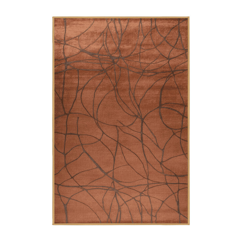 Tapis abstrait lavable à la machine, Rectangle 5 pi x 8 pi