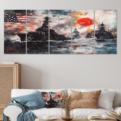 Almin - USA Patriotist Wall Art - ensemble d'art mural moderne 5 pièces