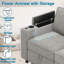 7 pièces - Canapé modulaire en forme de U avec rangement et 2 repose-pieds pour le salon-101327159