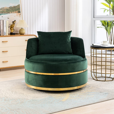 Chaise pivotante à 360 degrés avec revêtement en velours et structure en contreplaqué pour le salon, la chambre à coucher, le bureau en velours, tissu doux