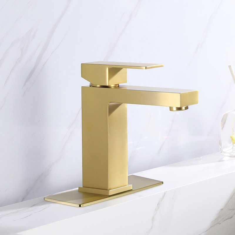 Single-Hole Single-handle Bathroom Faucet, Brushed Gold