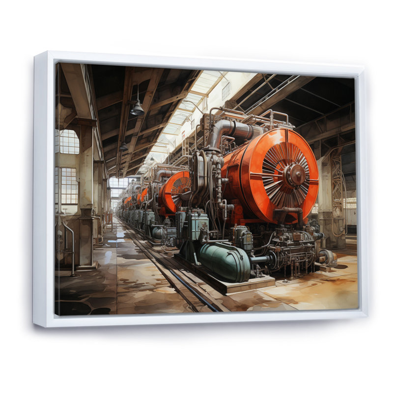Power Plants Powerful Energies II - Architecture Canvas Prints, H 30 po x l 40 po x P 1,5 po, Cadre flottant blanc