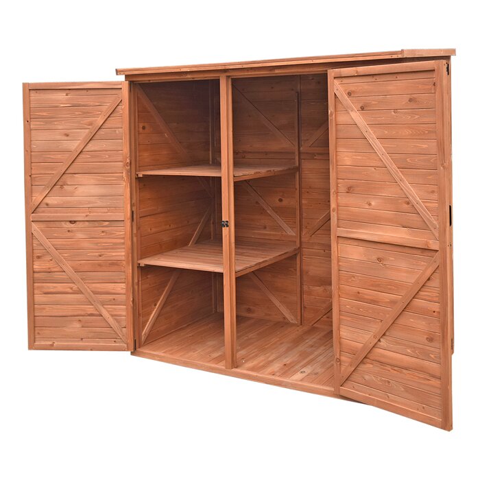 Leisure Season 6 ft. W x 3 ft. D Solid Wood Lean-to Storage Shed ...