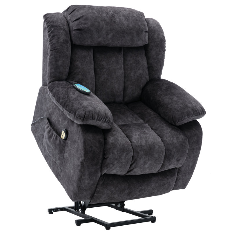 Demp 96cm Wide Velvet with Heated Cushion, Grey