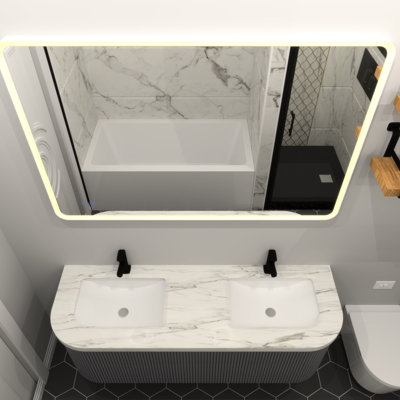  Miroir de salle de bain avec brouillard