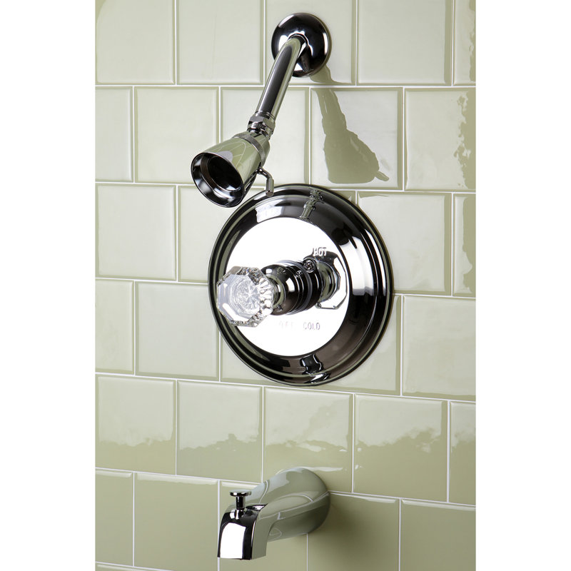 Robinet de baignoire et de douche à inverseur avec valve et garniture de robinet bruts Celebrity, Chrome poli