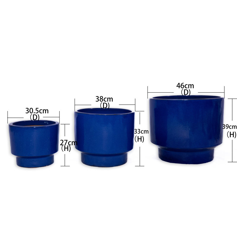 Pot de fleurs, Bleu antique / vert