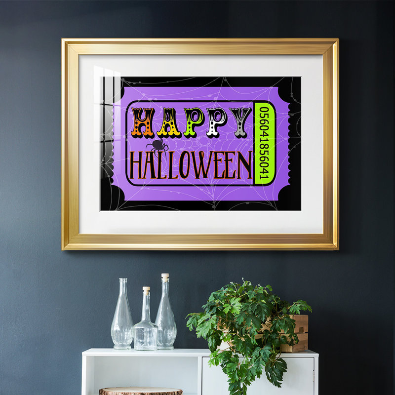 Billet Happy Halloween, H 19 po x l 27 po x P 1,5 po, Or