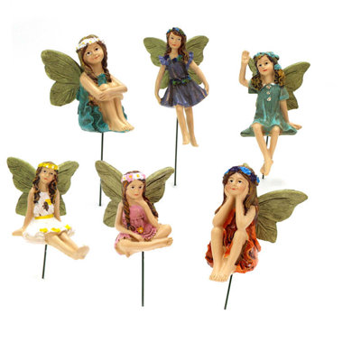 Artificial Flower 6 Garden Ornaments Flower Miniature Garden Figurine Ornaments