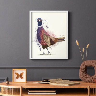 Pheasant Splash 6 Framed Print - Solid Wood