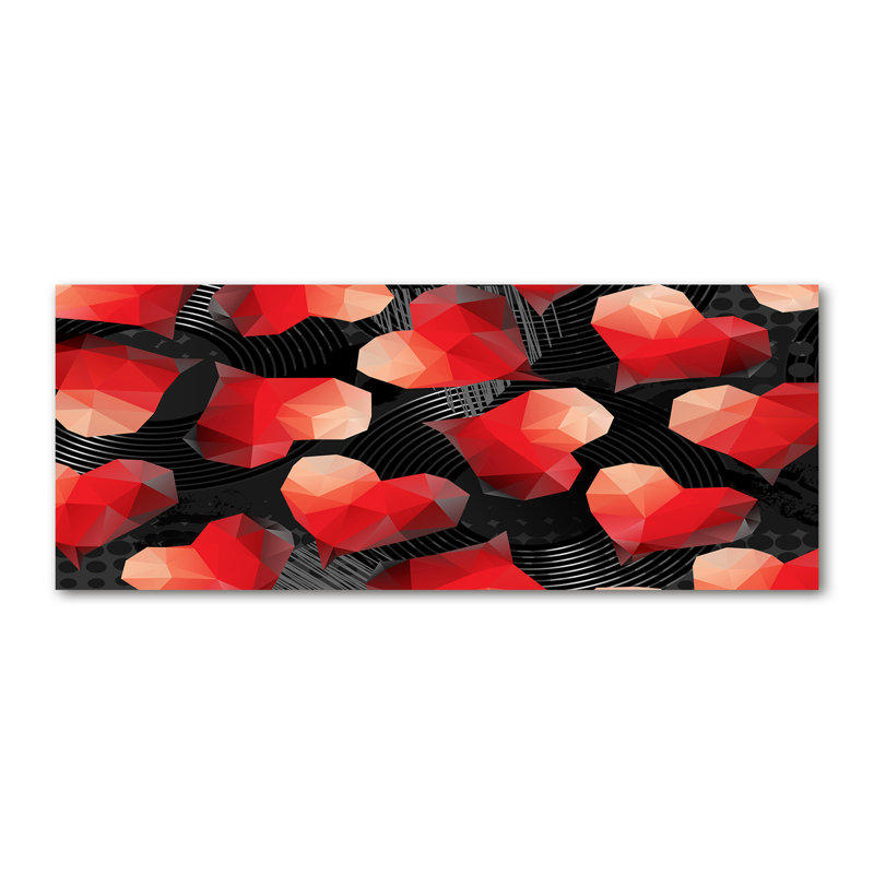 Geometric Hearts - Wrapped Canvas Print