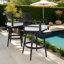 Chaise de bar pivotante d'extérieur en aluminium Aront, chaises de patio avec coussin résistant aux intempéries