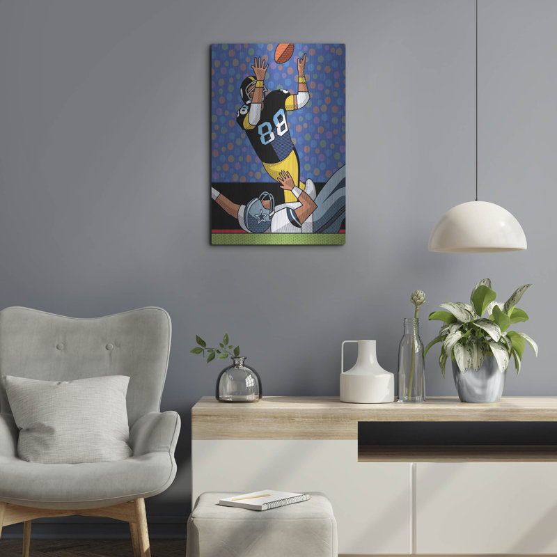 Red Barrel Studio® «Lynn Swann Super Bowl Catch» par Ron Magnes, art mural en métal, H 24 po x l 16 po