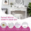 Coiffeuse avec miroir et tabouret réversible peu encombrant - coiffeuse pour petits espaces