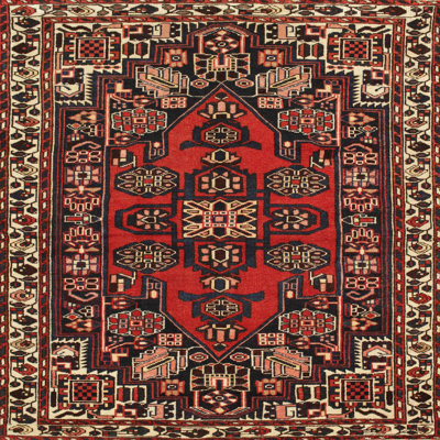 Tapis traditionnel rouge / beige