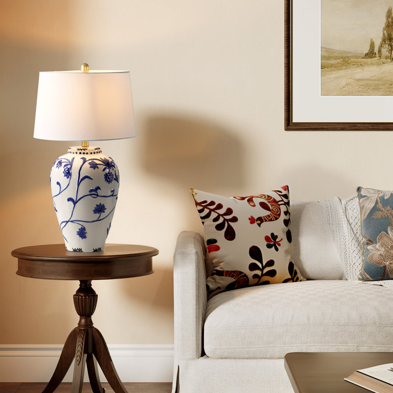 26'' Blue and White Porcelain Table Lamp