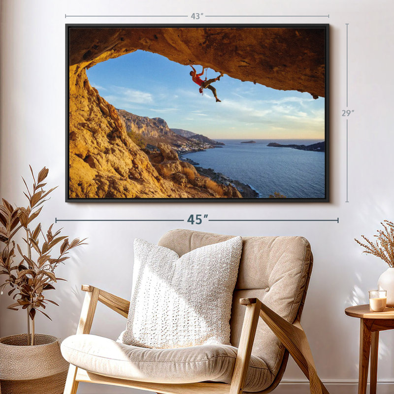 Impression sur toile Free Rock Climbing, H 29 po x l 43 po