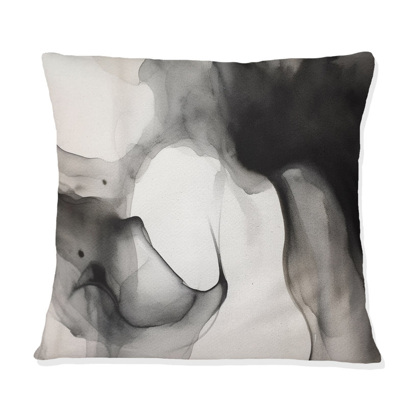 Coussin décoratif noir et blanc Pure Serenity II - Abstract Minimalisme