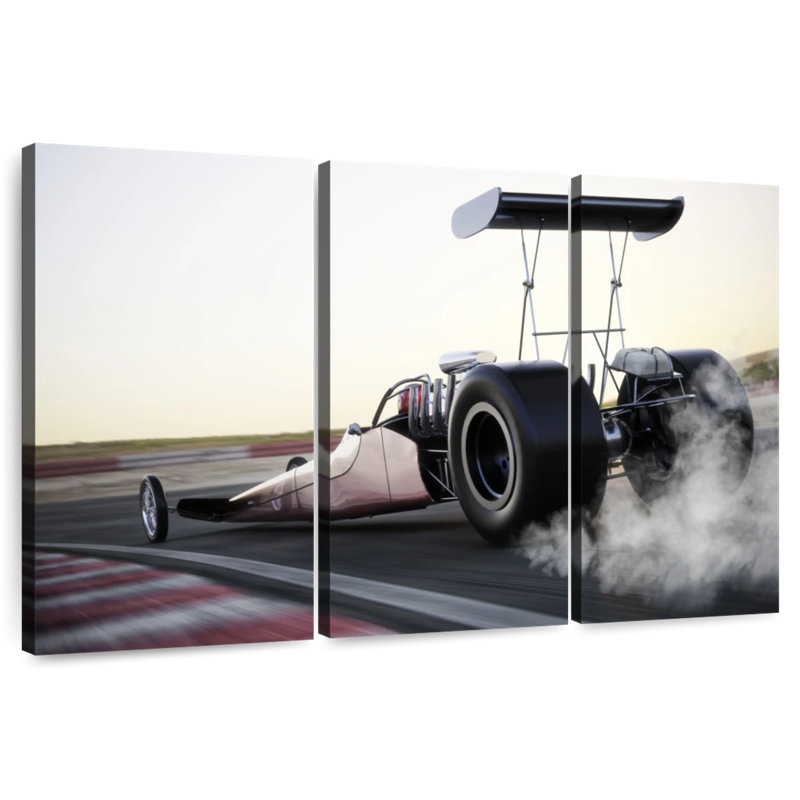 Mehar Dragster Car In Action, 20" H x 33" W