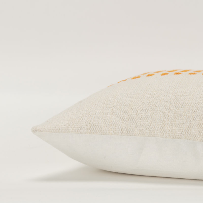 Carlus Striped Cotton Blend Reversible Throw Pillow