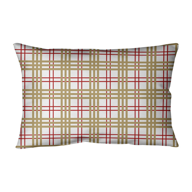 Housse de coussin Luxury San Francisco, Blanc / rouge / doré, Cuir / Suède